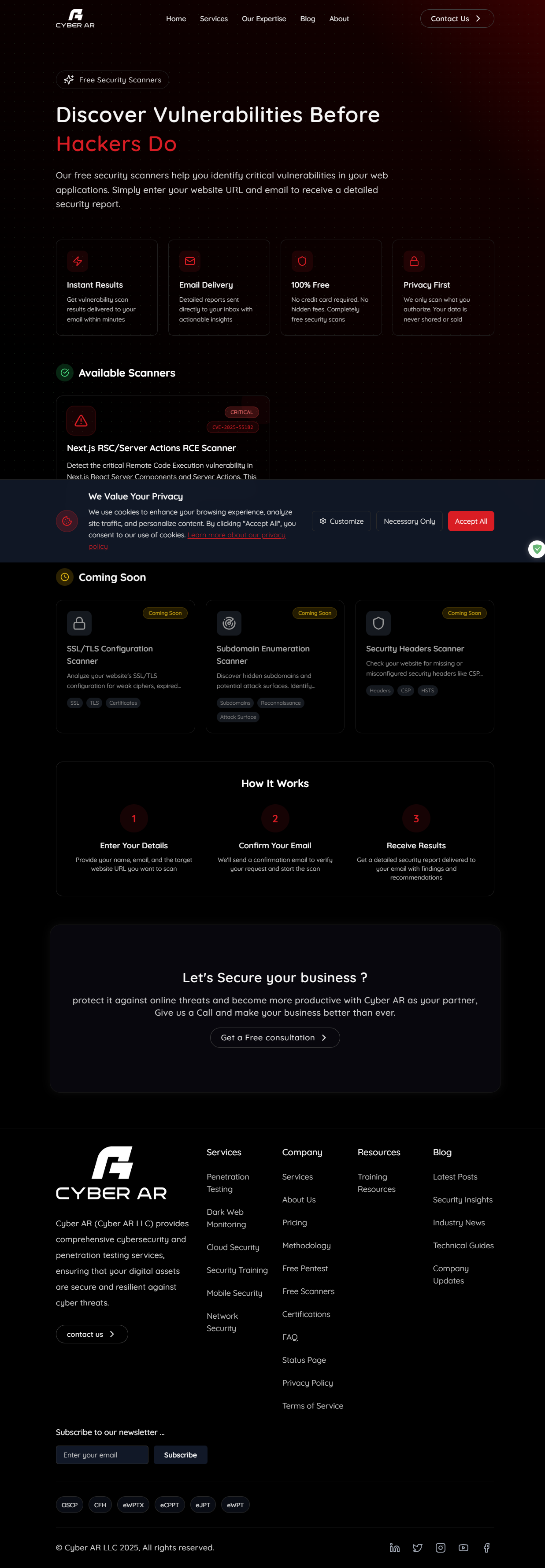 Free Security Scanners Page